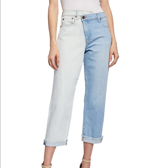 alice and olivia two tone jeans